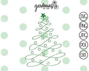 Flourish Christmas Tree SVG Cut File