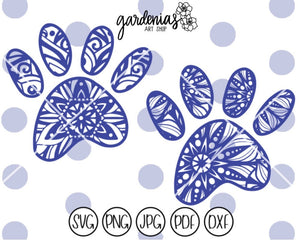 Paw Print Mandalas SVG Cut Files