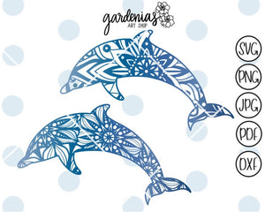 Dolphin Mandalas SVG Cut Files