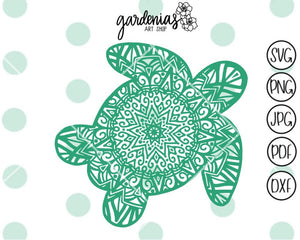 Turtle Mandala SVG Cut File