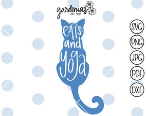 Cat and Yoga SVG Cut File