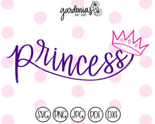 Load image into Gallery viewer, Princess with Crown SVG Cut File
