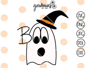 Boo Ghost Witch SVG Cut File