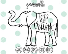 Load image into Gallery viewer, Let&#39;s Get Trunk Elephant SVG Cut File
