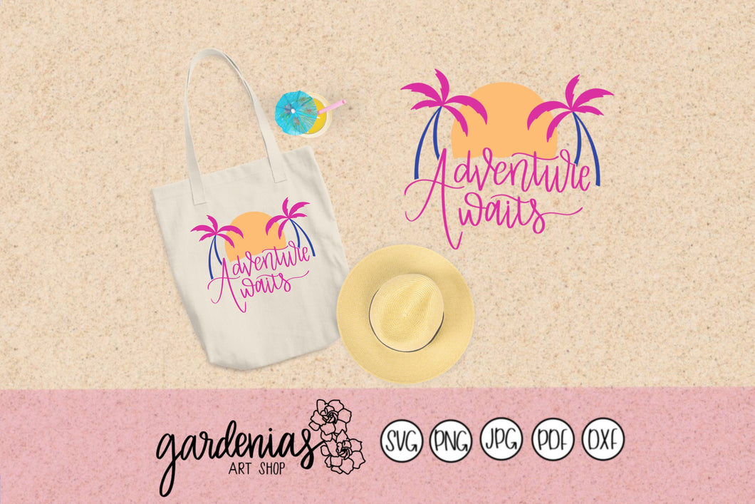 Adventure Awaits Beach SVG Cut File