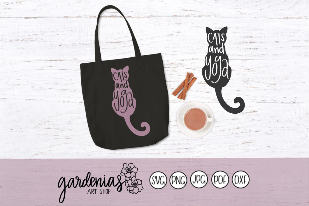 Cat and Yoga SVG Cut File