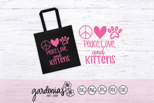 Load image into Gallery viewer, Peace Love Kittens SVG Cut File
