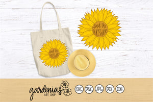 Sunflower Find the Sunshine SVG Cut File