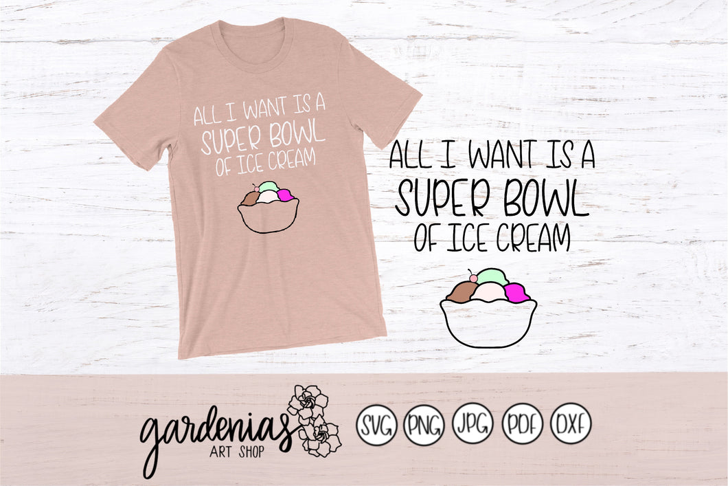 Super Bowl of Ice Cream SVG Cut File