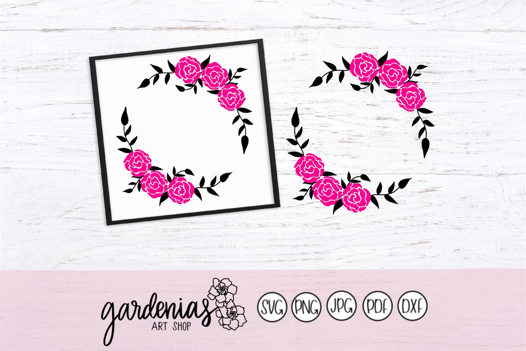 Flower Wreath SVG Cut File