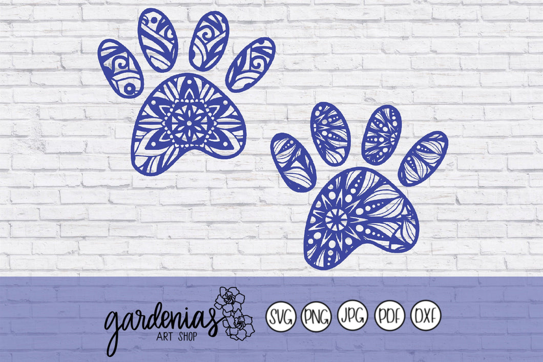 Paw Print Mandalas SVG Cut Files