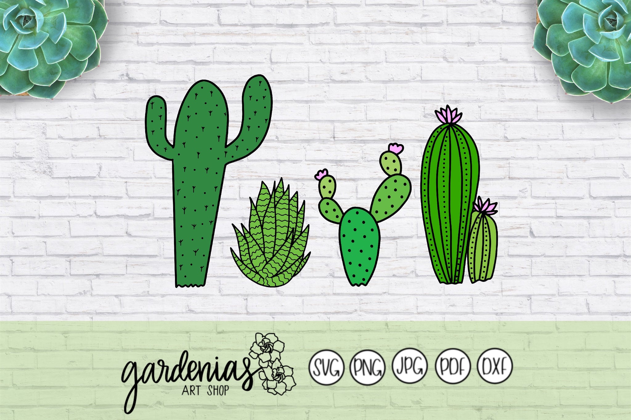 svg succulent Cactus Succulents SVG Cut File – Gardenias Art Shop