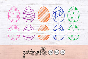 Easter Egg Monograms SVGs Bundle Cut Files