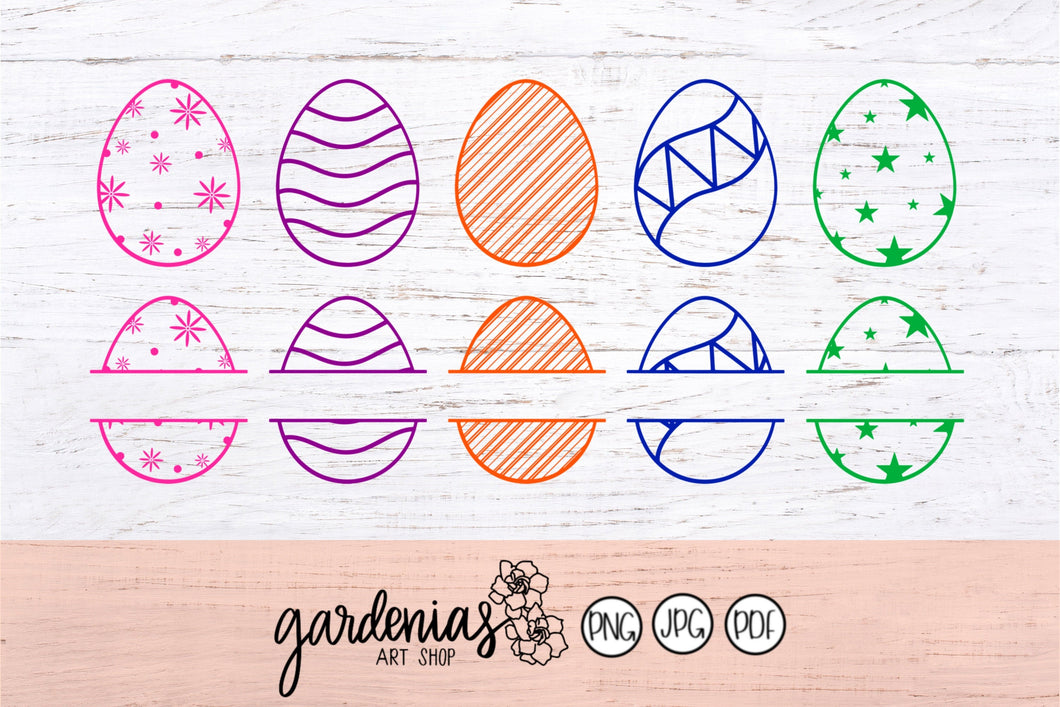 Easter Egg Monograms SVGs Bundle Cut Files