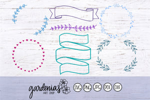 Laurels Wreaths and Banners SVG Bundle Cut Files