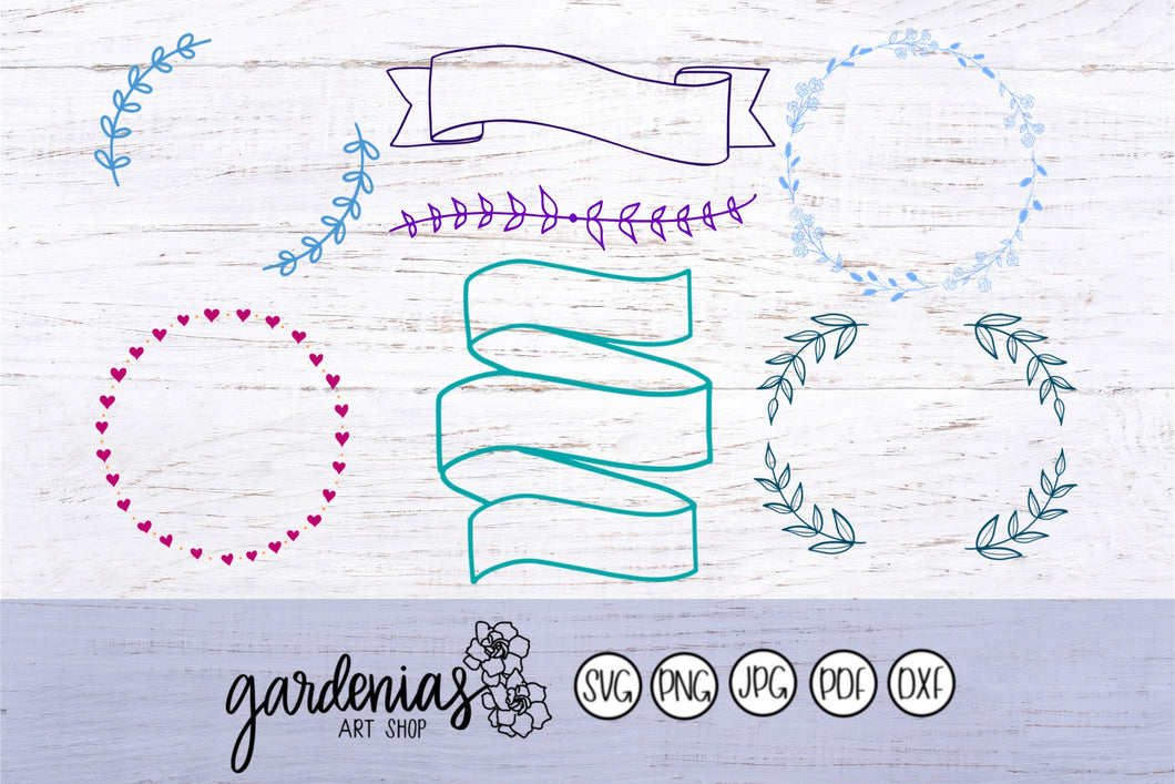 Laurels Wreaths and Banners SVG Bundle Cut Files