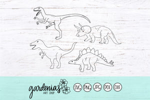 Dinosaurs Outlines SVG Cut Files