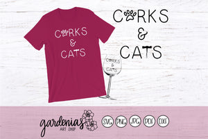 Corks and Cats SVG Cut File