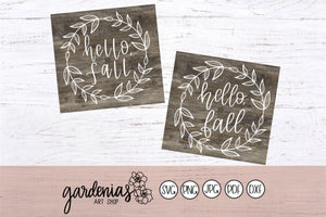 Hello Fall SVG Cut File