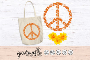 Flower Peace Sign SVG Cut File