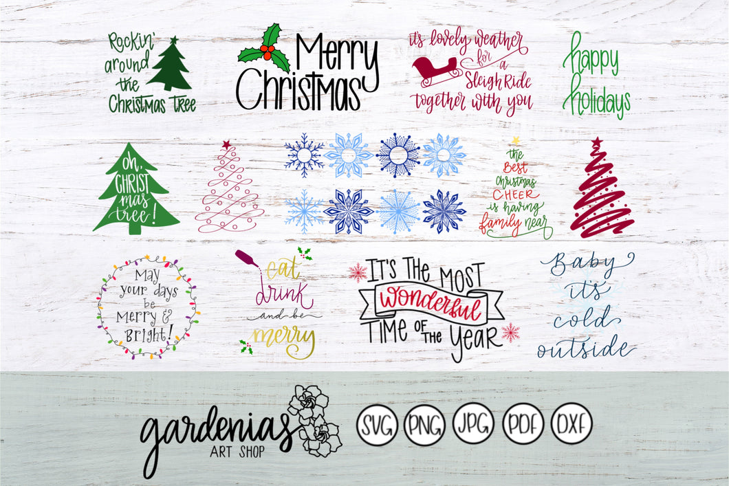 Christmas Winter SVG Bundle Cut File