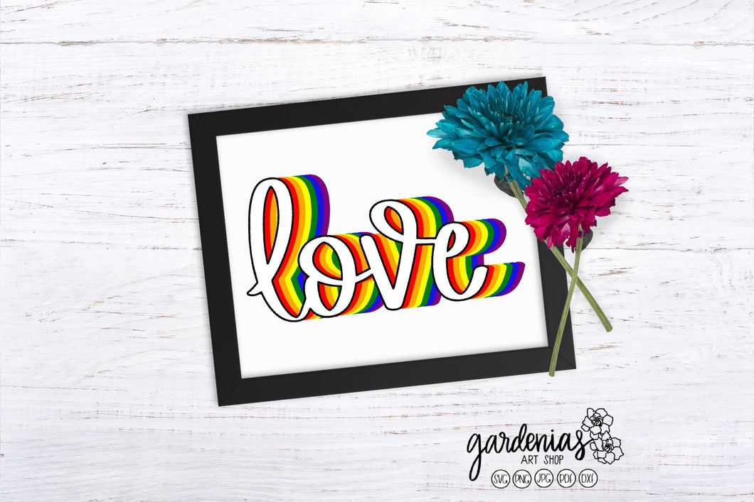 Love Rainbow SVG Cut File