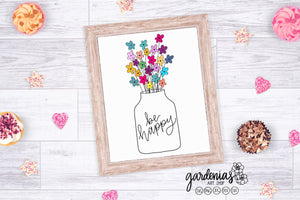 Flowers in a Jar SVG Cut File