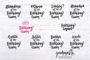 Birthday Queen Bundle SVG Cut Files