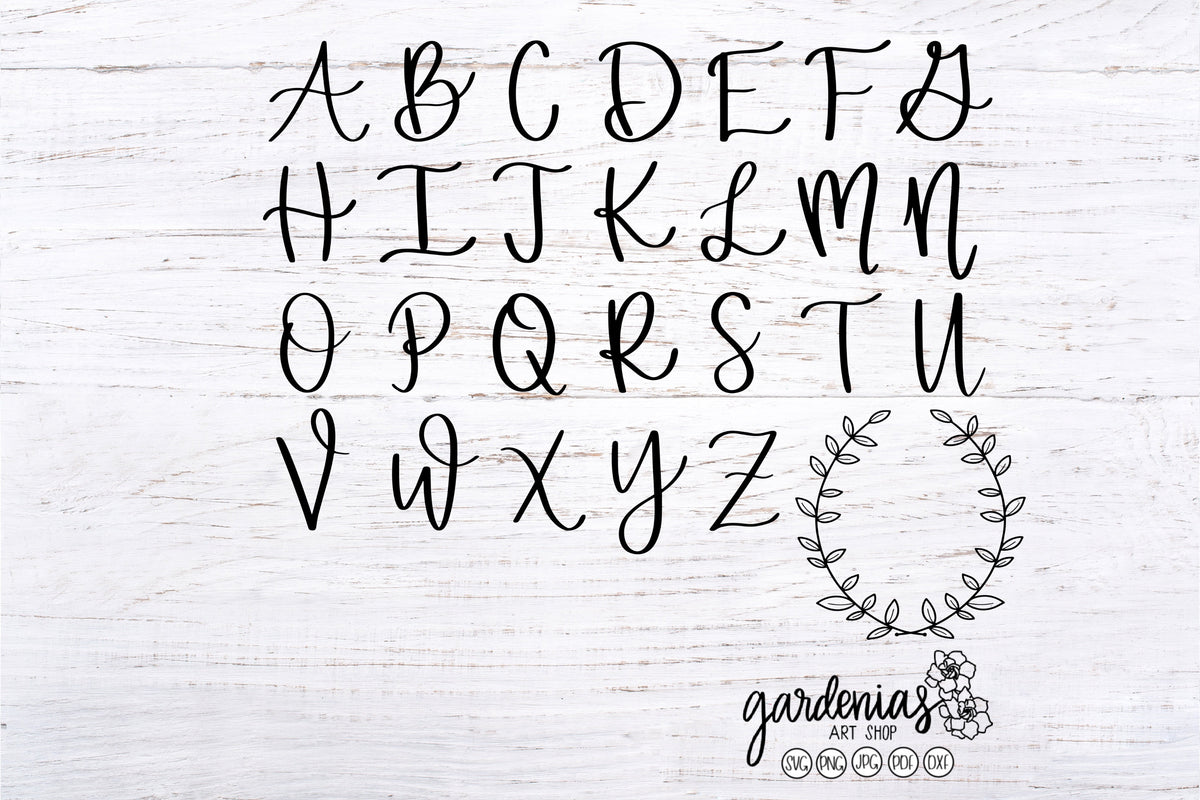 Initial Wreath SVG Cut File with Initial Letters – Gardenias Art Shop