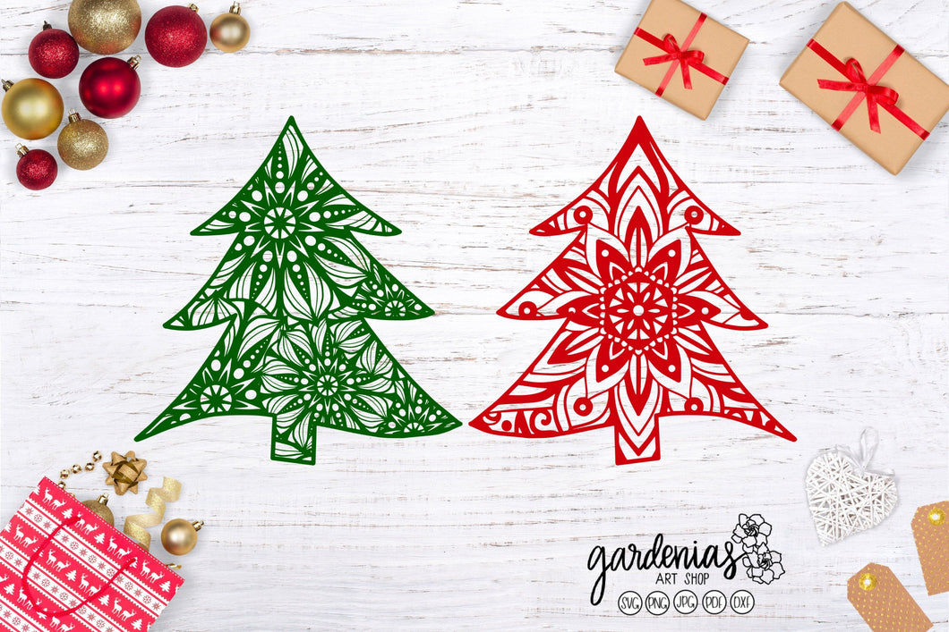 Christmas Tree Mandala SVG Cut Files