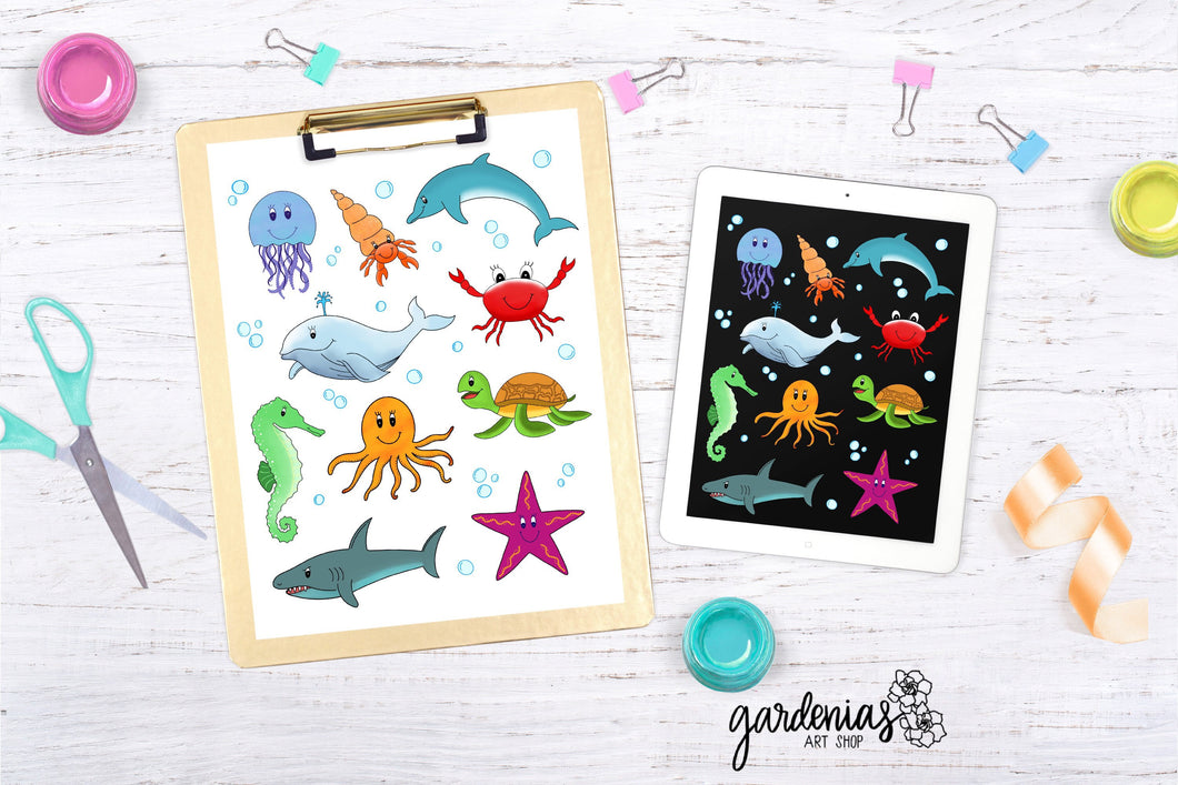 Printable Sea Animal Stickers