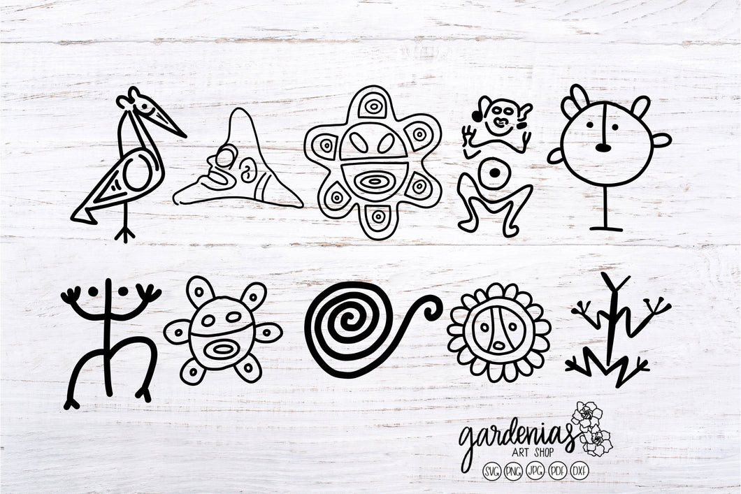 Petroglyph Taino SVG Cut File Bundle