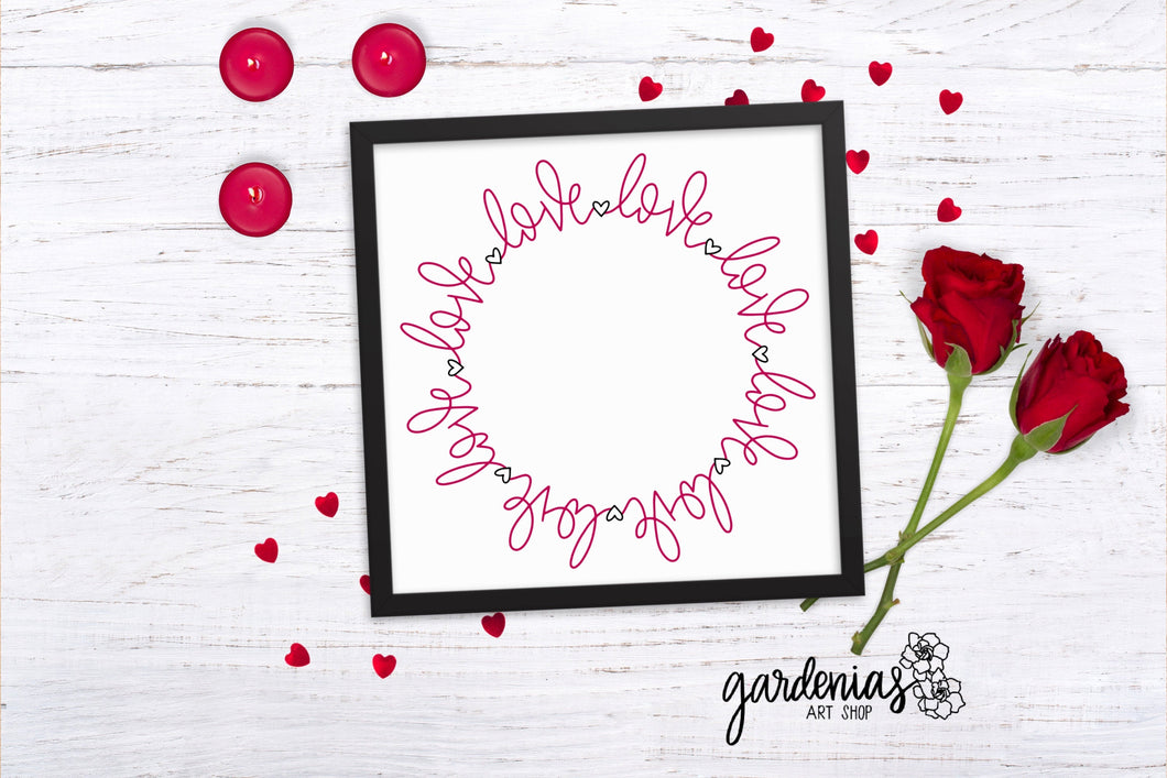 Love Wreath SVG Cut File