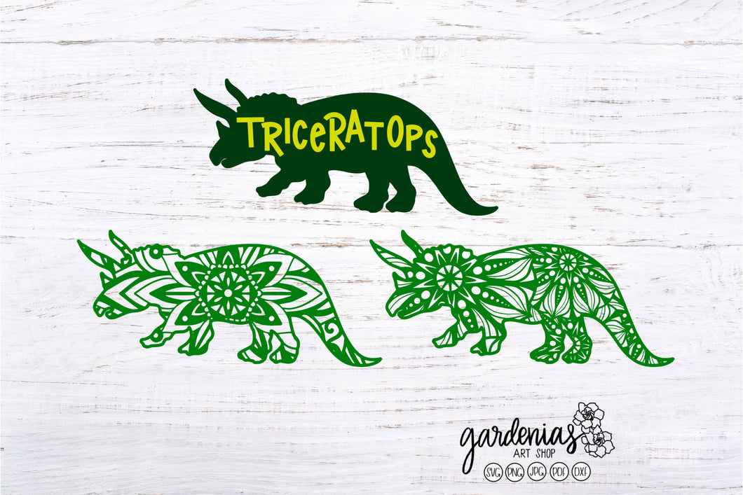 Triceratops Mandalas SVG Cut Files