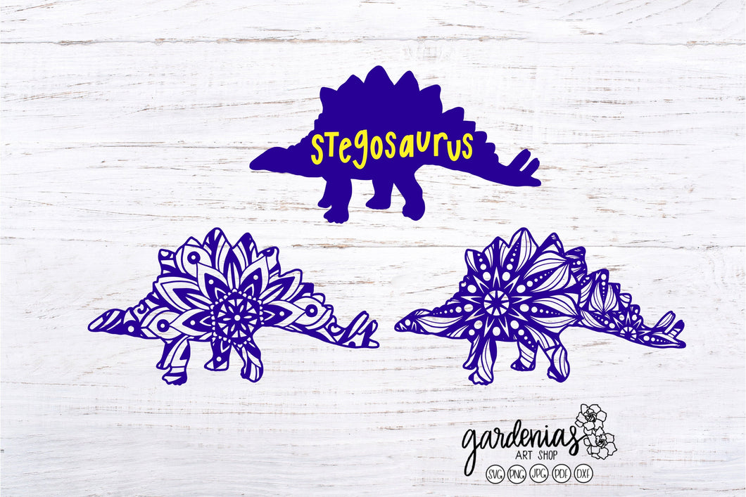 Stegosaurus Dinosaur Mandalas SVG Cut Files