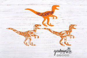 Velociraptor Dinosaur Mandalas SVG Cut Files